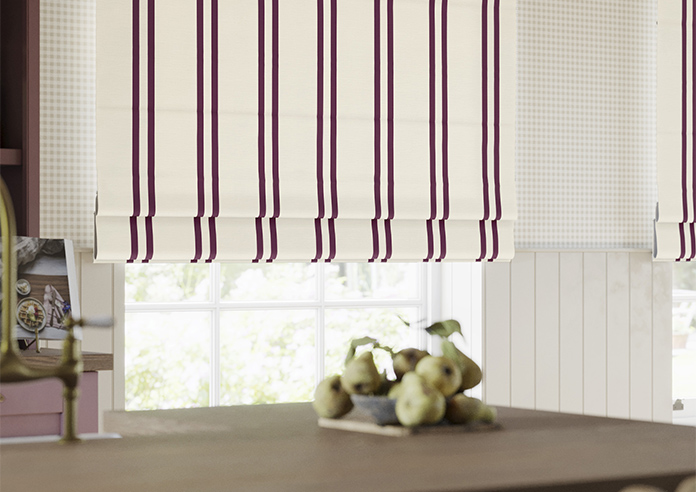 Winnies Stripe, Mulberry - Twist&Fit Roman Blind - Image 5
